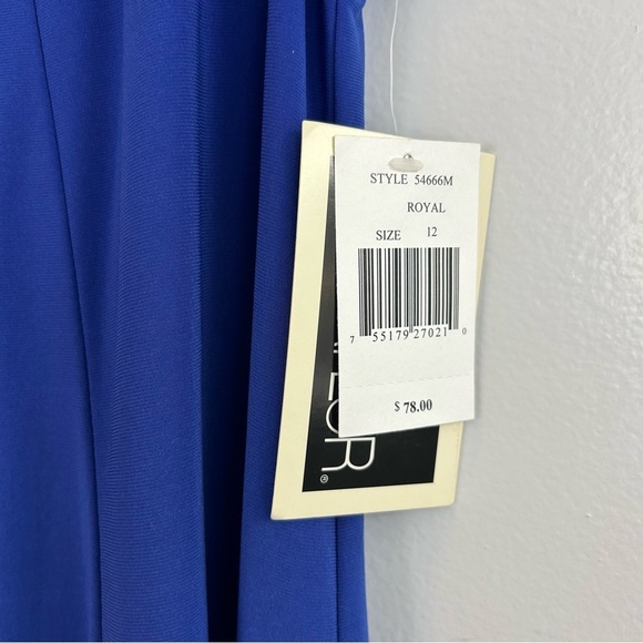 NWT Julian Taylor Royal Blue Lace Shoulder Shift Dress Size 12 - Picture 9 of 9
